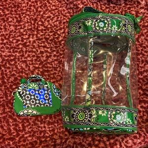 vera bradley green bag & wallet.